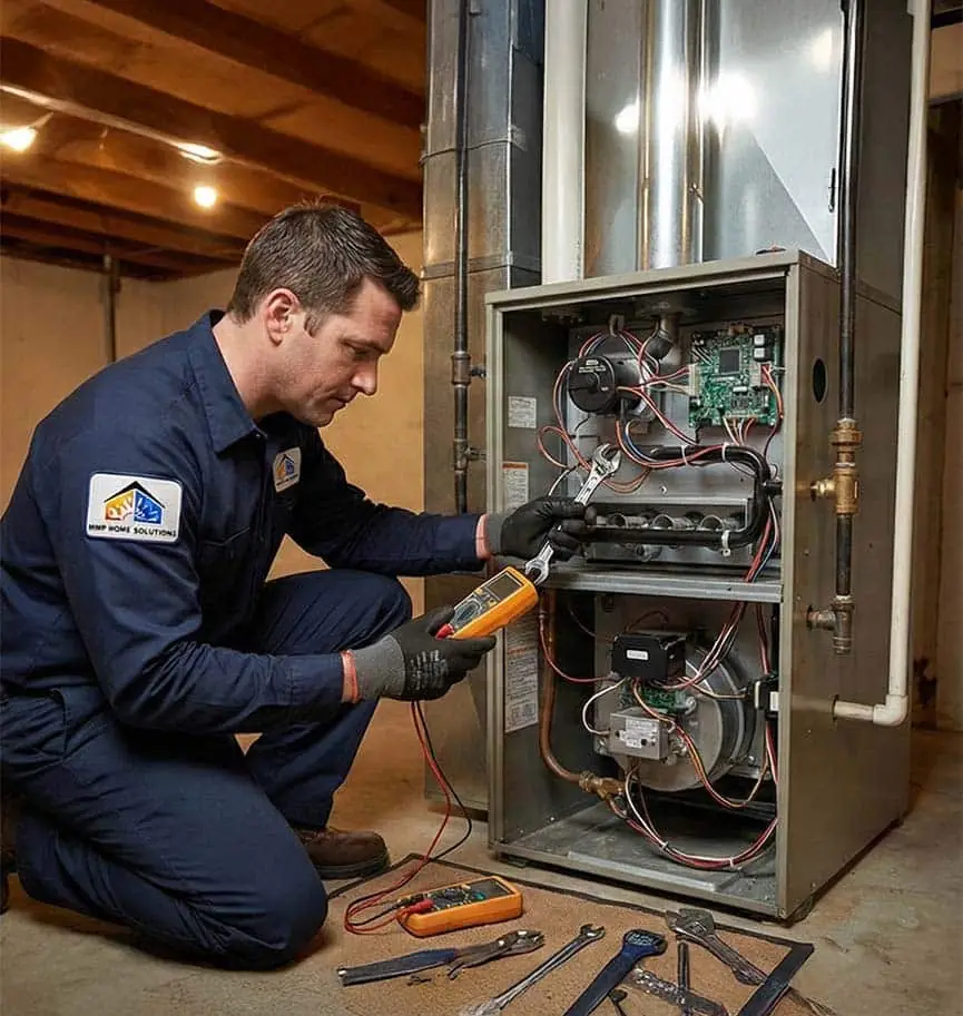 MMP Home Solutions technicians on a service call